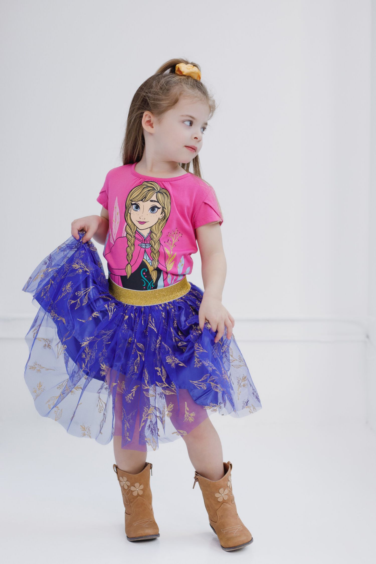 Girls Moana T-Shirt and Tutu Skirt Set with Scrunchie