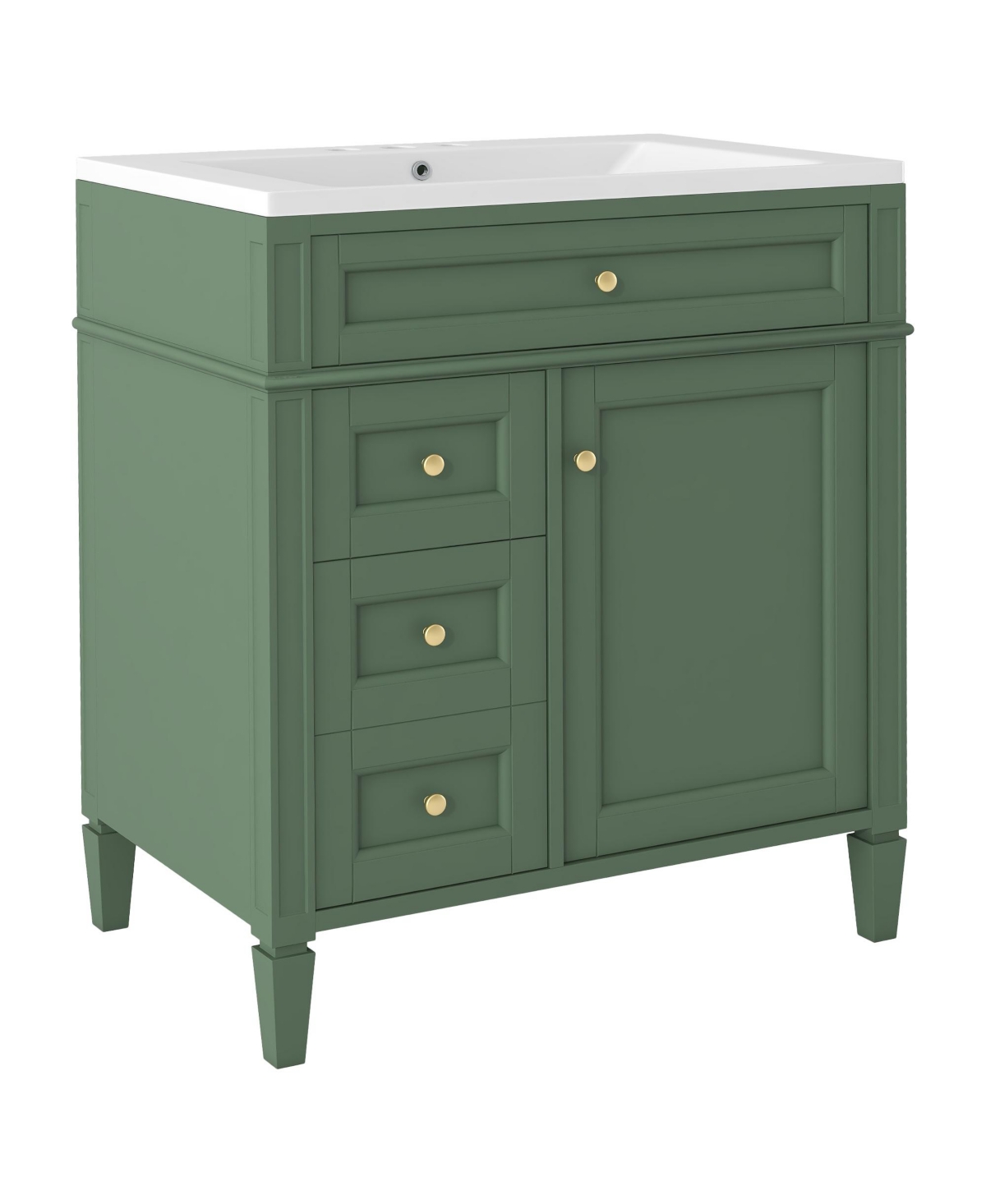 30" Modern Bathroom Vanity with Top Sink and Storage