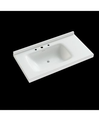 Streamdale 36" Bathroom Vanity with Sink, 2 Doors, 4 Drawers (White, 35.8"W x 19.7"D x 35.4"H)