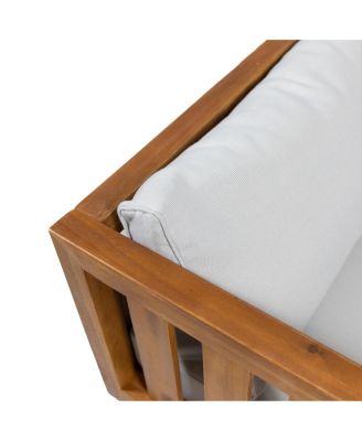 Streamdale Stunning Acacia Wood Daybed with Water-Resistant Cushions