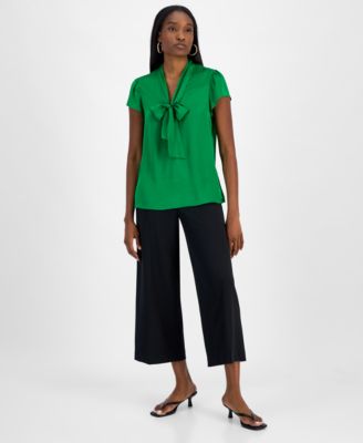 Bar III Women's Tie-Front Flutter-Sleeve Blouse, Exclusively