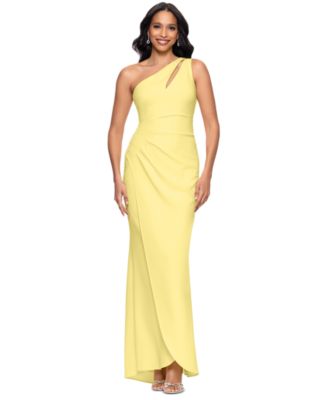Betsy & Adam - Petite One-Shoulder Ruched Gown