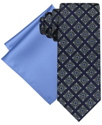 Men's Square Tie & Solid Pocket Square Set