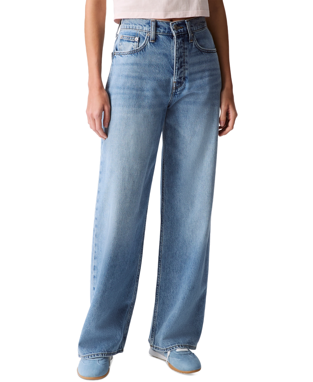CALVIN KLEIN JEANS EST.1978 WOMEN'S HIGH-RISE WIDE-LEG DENIM JEANS 