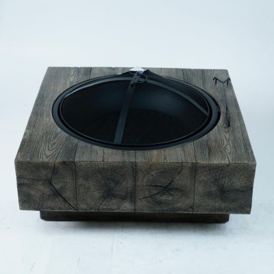 Streamdale Wood-Fueled Outdoor Fire Pit with Wood Grain Design