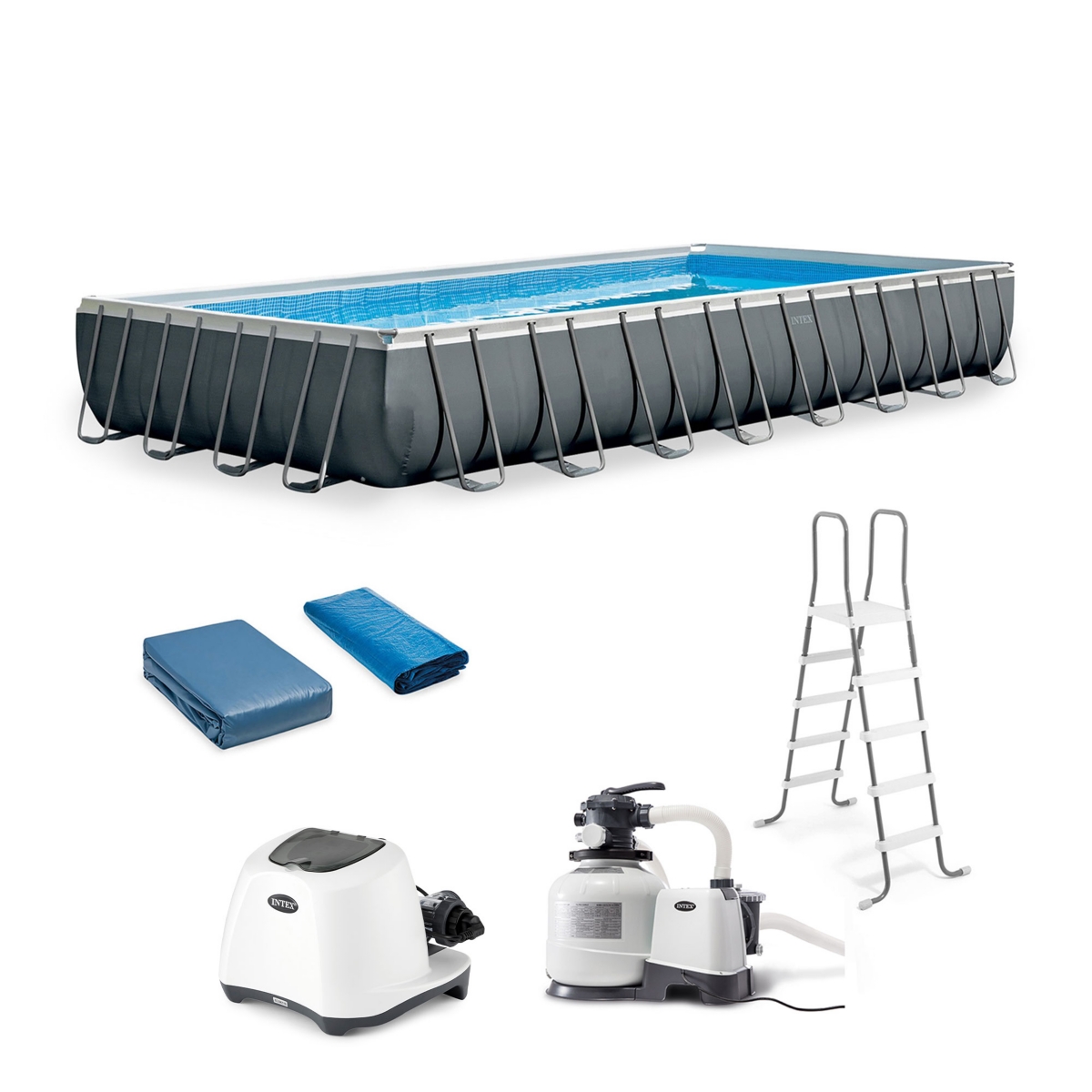 Ultra Xtr Frame Rectangular Pool Set with Krystal Clear Saltwater System