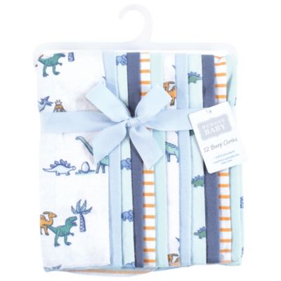 Boys 12 Pack Cotton-Poly Flannel Burp Cloths