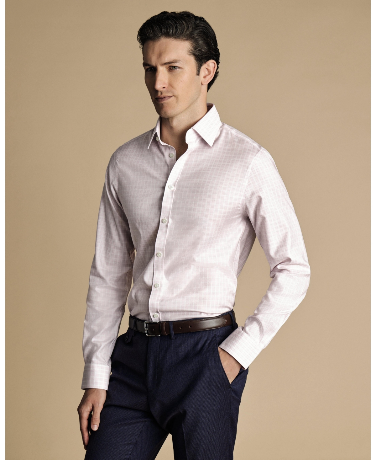 Men's Slim-Fit Dress Shirt - Pink