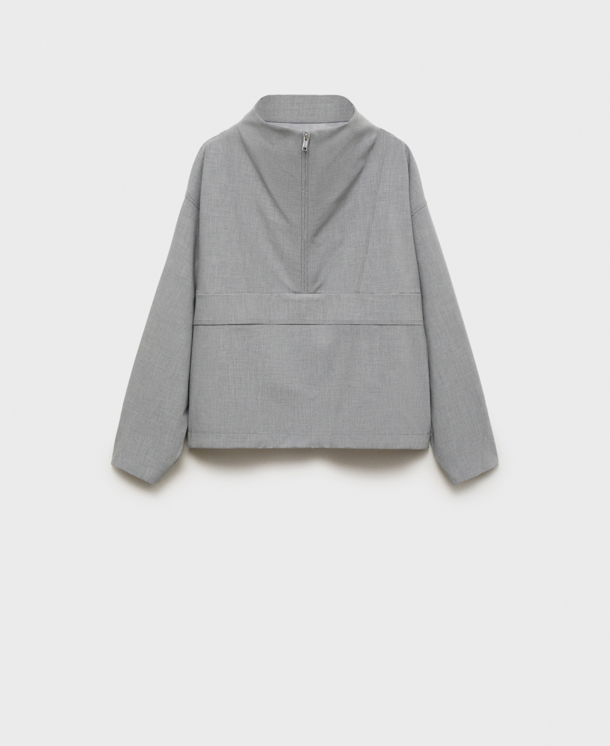 Mango Oversized Parka With Zip Grey In Gray
