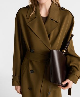 Women's Oversized Long Lyocell Trench Coat