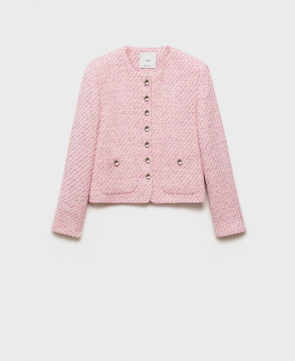 Mango Tweed Jacket In Pink