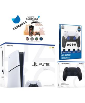PlayStation 5 Slim Disc with Extra Controller, FPS Grip Kit and MightySkins Decal Code