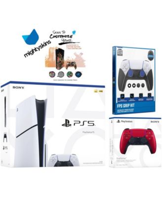 PlayStation 5 Slim Disc with Extra Controller, FPS Grip Kit and MightySkins Decal Voucher