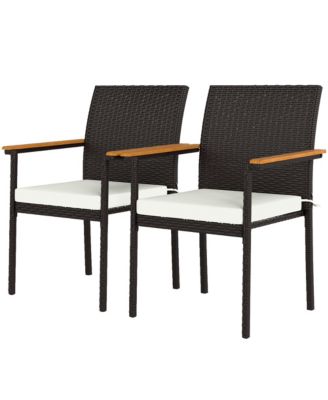 2 PCS Wicker Dining Chair, Outdoor Dining Chairs w