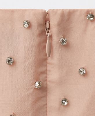 Women's Crystal Appliques Detail Midi Skirt