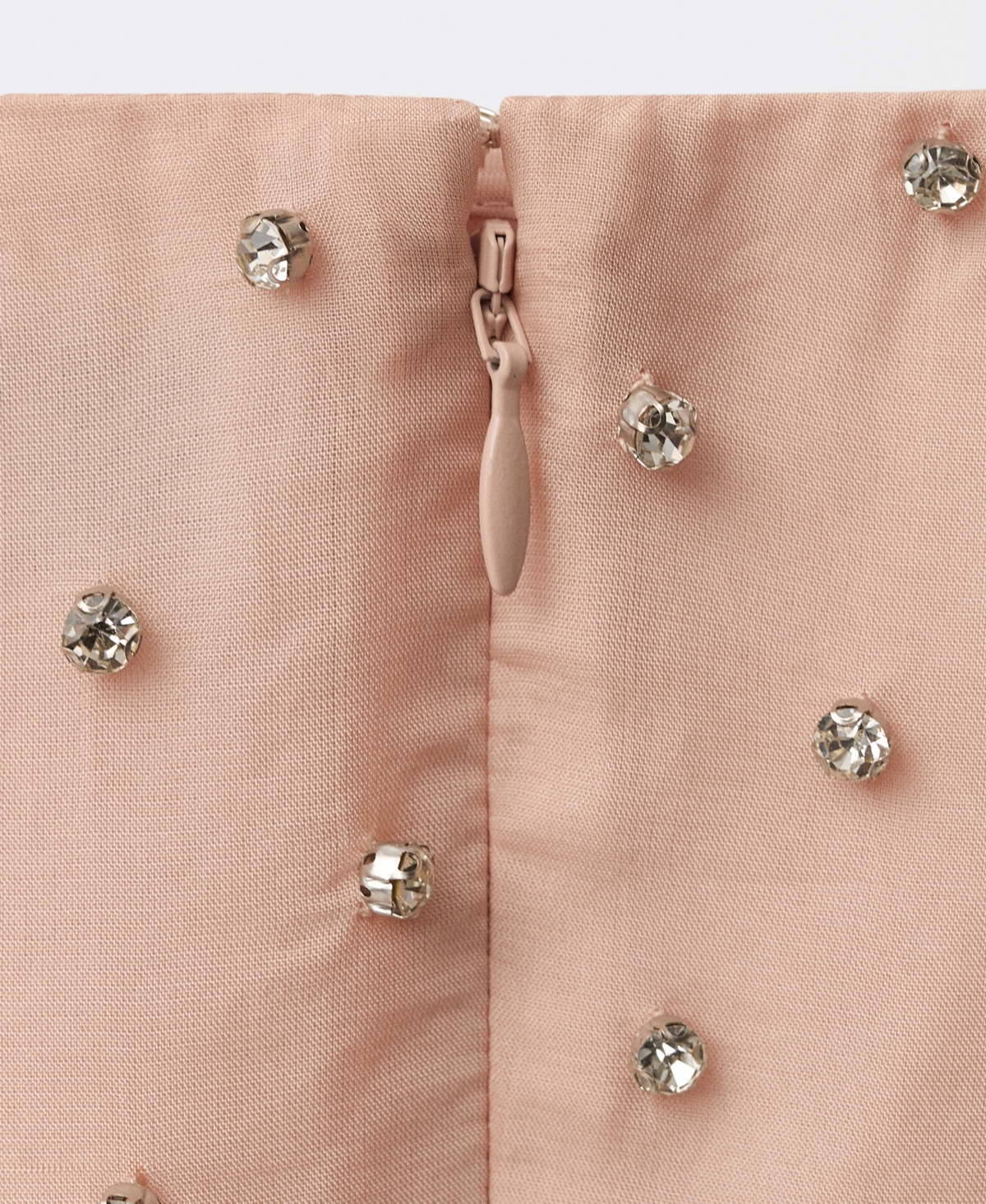 Mango Women's Crystal Appliques Detail Midi Skirt In Pastel Pink