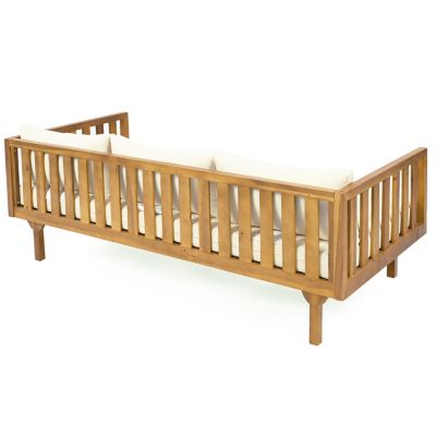 Streamdale Acacia Wood Daybed Durable, Water-Resistant, Classic Slat Paneling Design