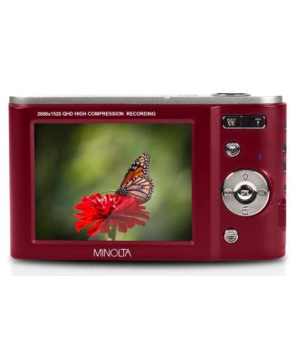 Minolta MND20 44 MP 2.7K Ultra HD Digital Camera (Red) With Slinger Camera case