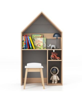 2-in-1 Kids House-Shaped Table and Chair Set