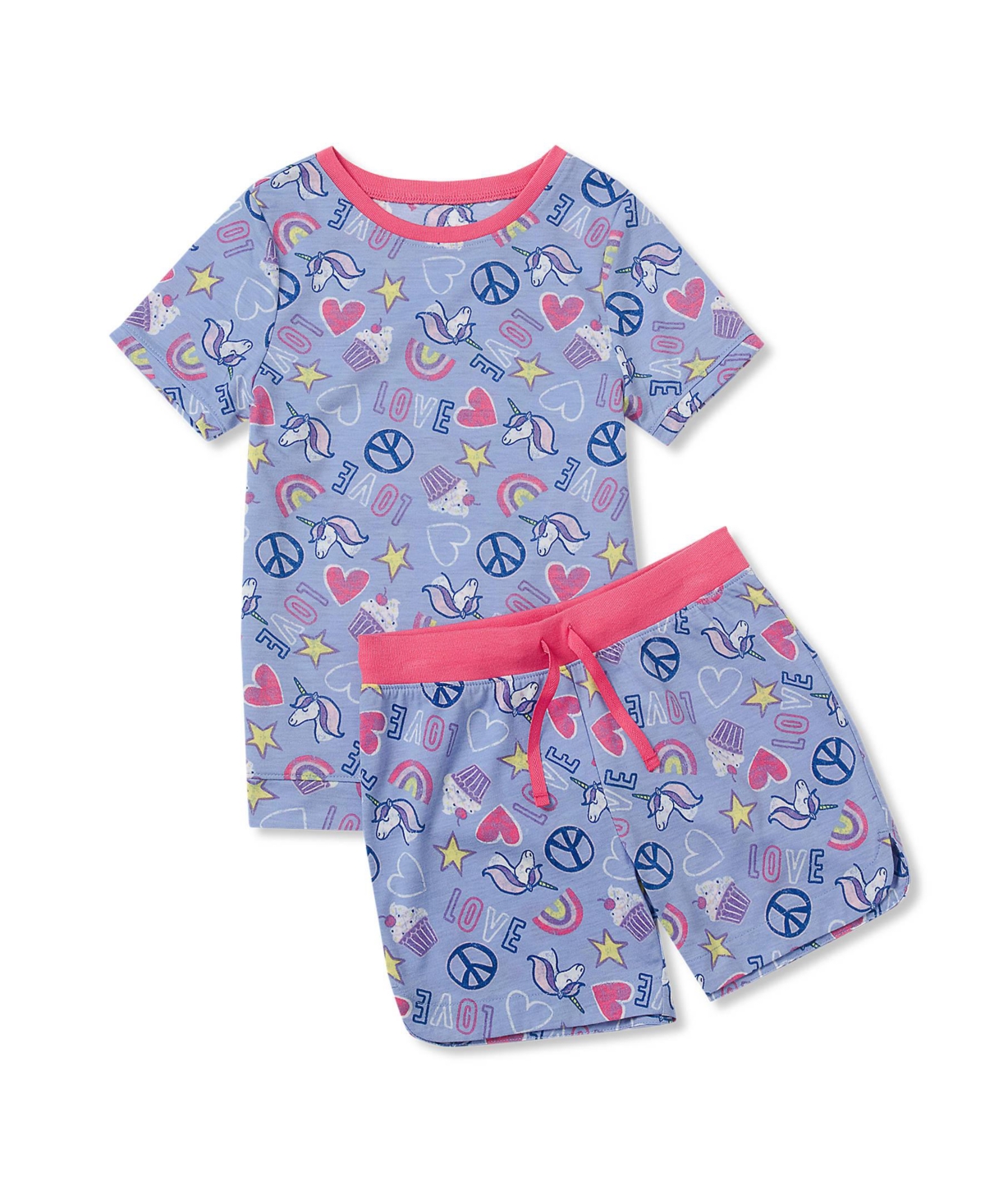 Lands' End Big Girls Short Sleeve Tee and Shorts Pajama Set