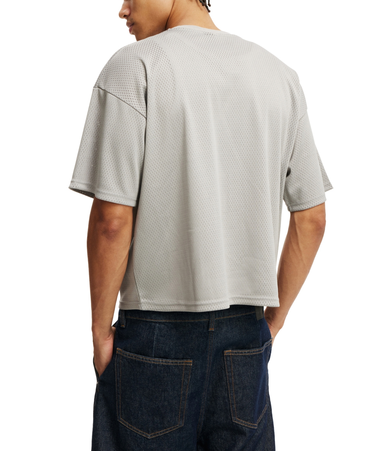 COTTON ON MEN'S CROPPED FIT MESH T-SHIRT 