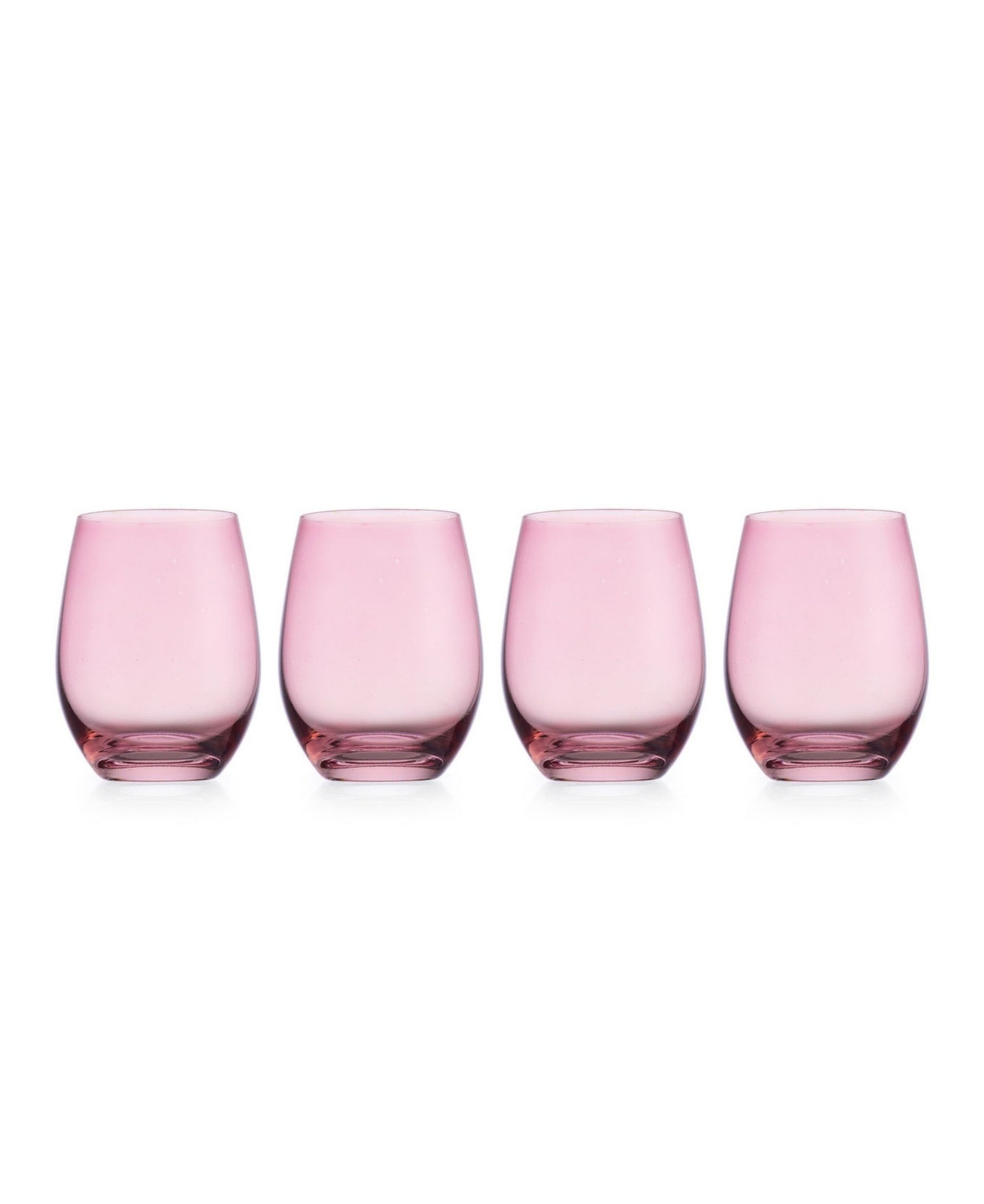 Godinger Set Of 4 Veneto Frost Stemless Wine Glasses In Pink