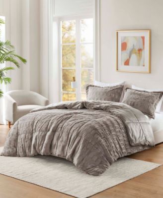Gia Faux-Fur 3-Pc. Comforter Set, Full/Queen