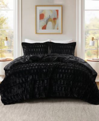 Gia Faux-Fur 3-Pc. Comforter Set, Full/Queen