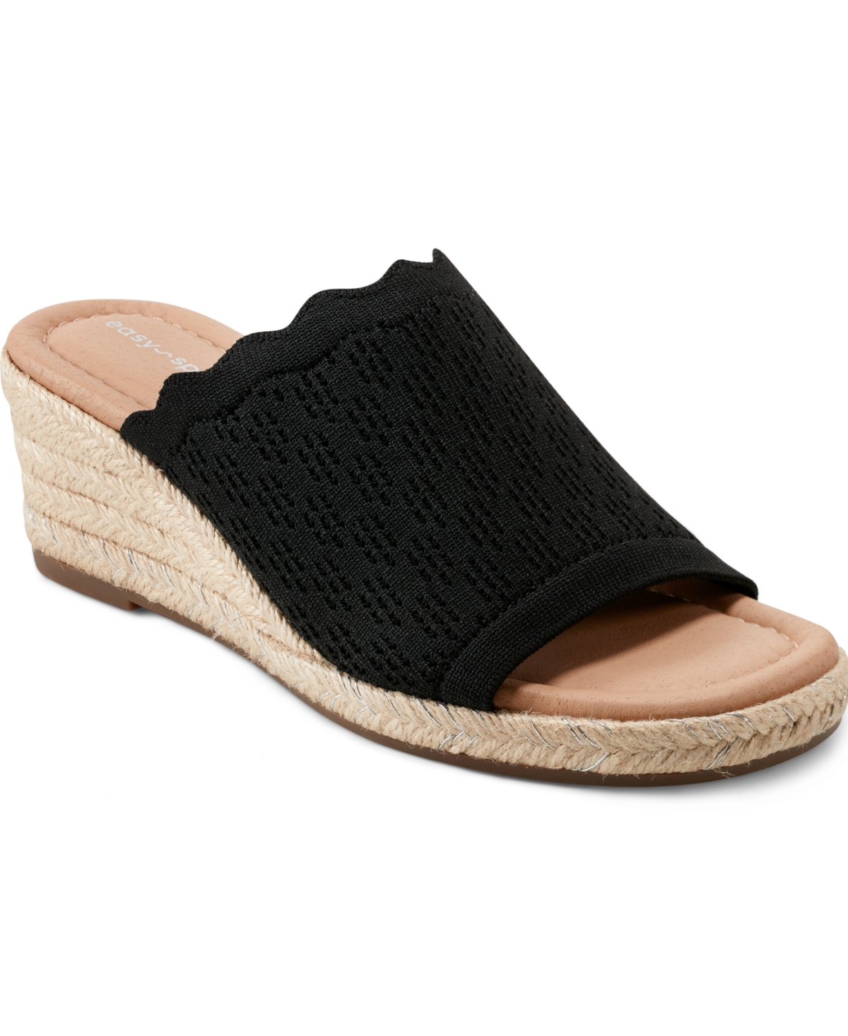 Easy Spirit Women's Shanice Espadrille Wedge Sandals - Black