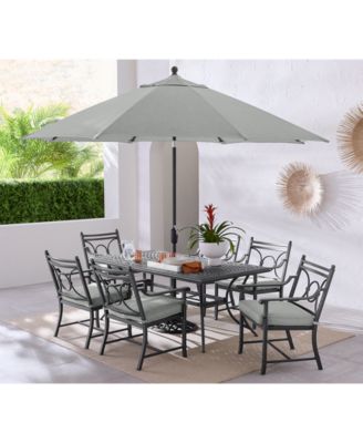 Wythburn Outdoor Dining 7pc Set (72x38" Table & 6 Scroll Dining Chairs), Created for Macy's