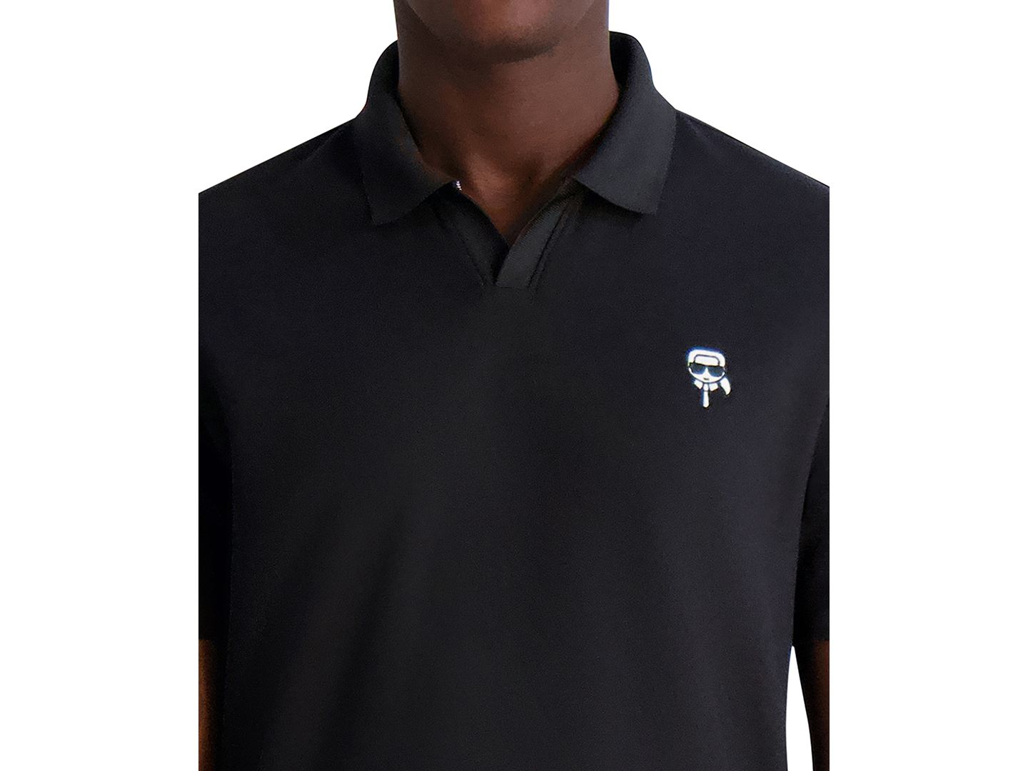 Мужское поло KARL LAGERFELD PARIS Regular-Fit Karl Head Piqué Polo Shirt, цвет: Чёрный — фото 3