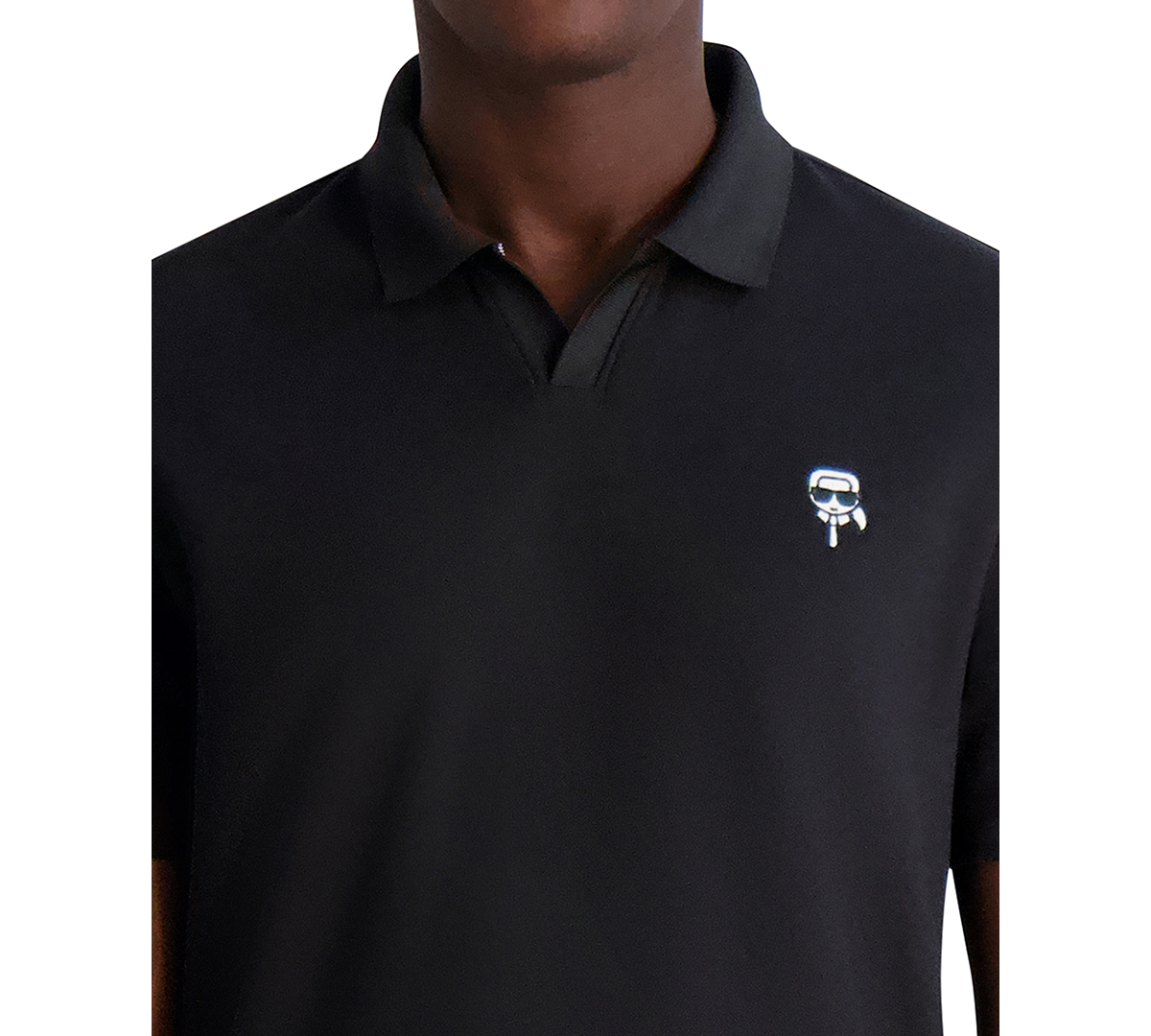 Karl Lagerfeld Men's Regular-fit Karl Head Pique Polo Shirt In Black
