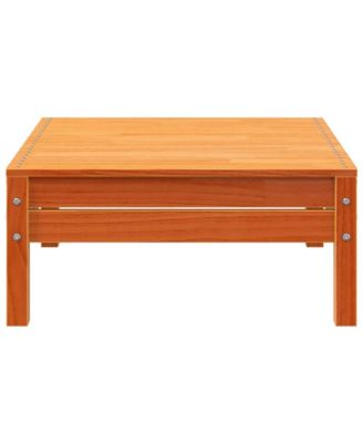 Patio Sofa 2-Seater with Footstool Wax Brown Solid Wood Pine