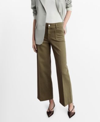 MANGO - Women's Pocket Wide Leg Jeans