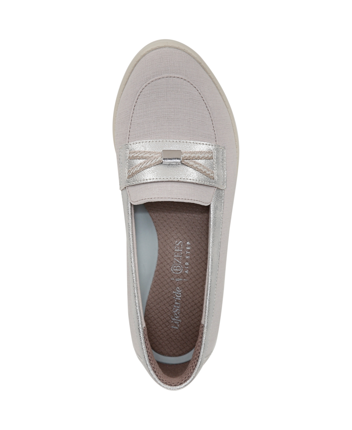 Bzees All Aboard Boat Shoe In Sand Stretch Denim Fabric