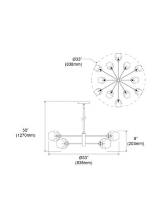 8" Metal Abii 12 Light Chandelier