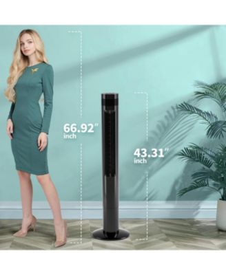 43 inch Tower Fan Portable Electric Oscillating Fan Quiet Remote Control Bladeless Floor Fan 3-Speed Wind Mode 12H Timer Bedroom Office