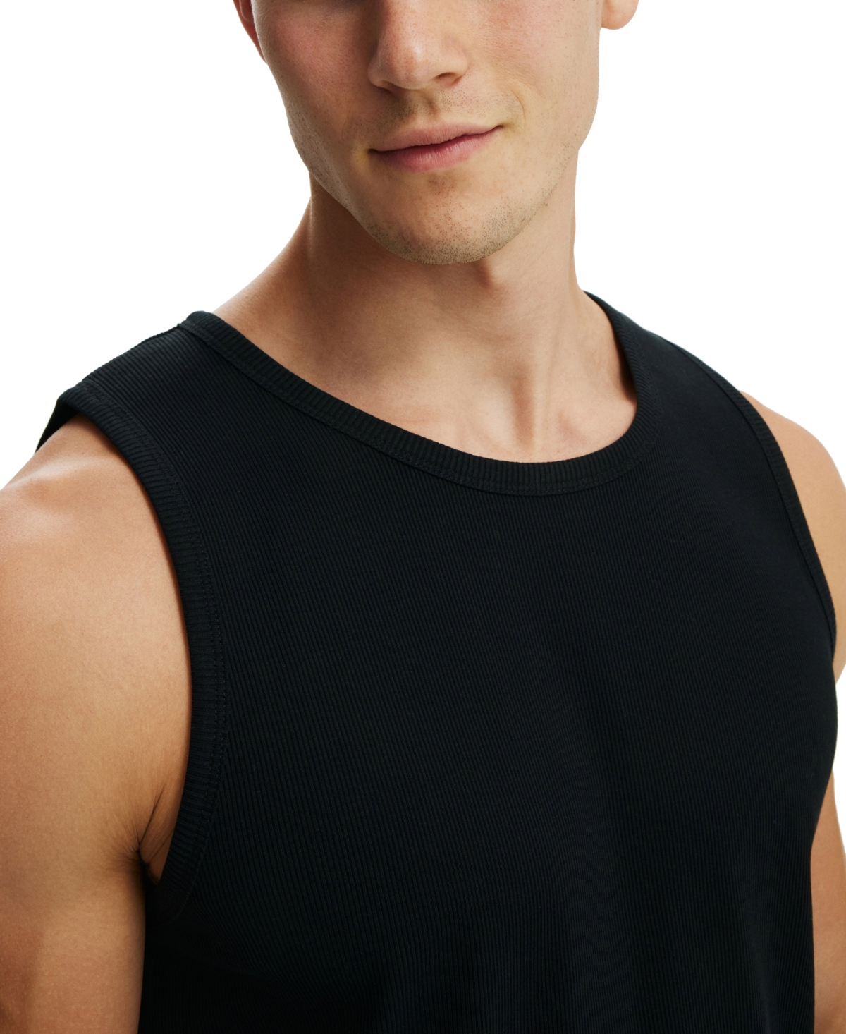 Shop Cotton On Men's Rib Tank Top In Black
