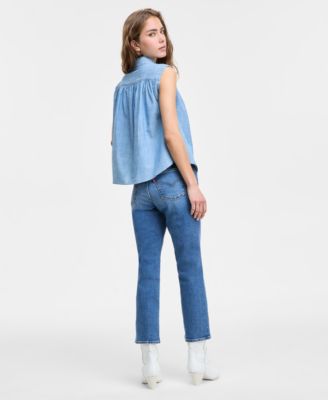 Levi's Levis Womens Gracen Sleeveless Blouse 725 High Rise Kick Flare Jeans In Rejected