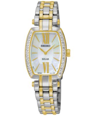 Seiko Women's Solar Tressia Diamond Accent Two-Tone Stainless Steel ...