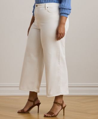 Plus Size High-Rise Wide-Leg Cropped Jeans