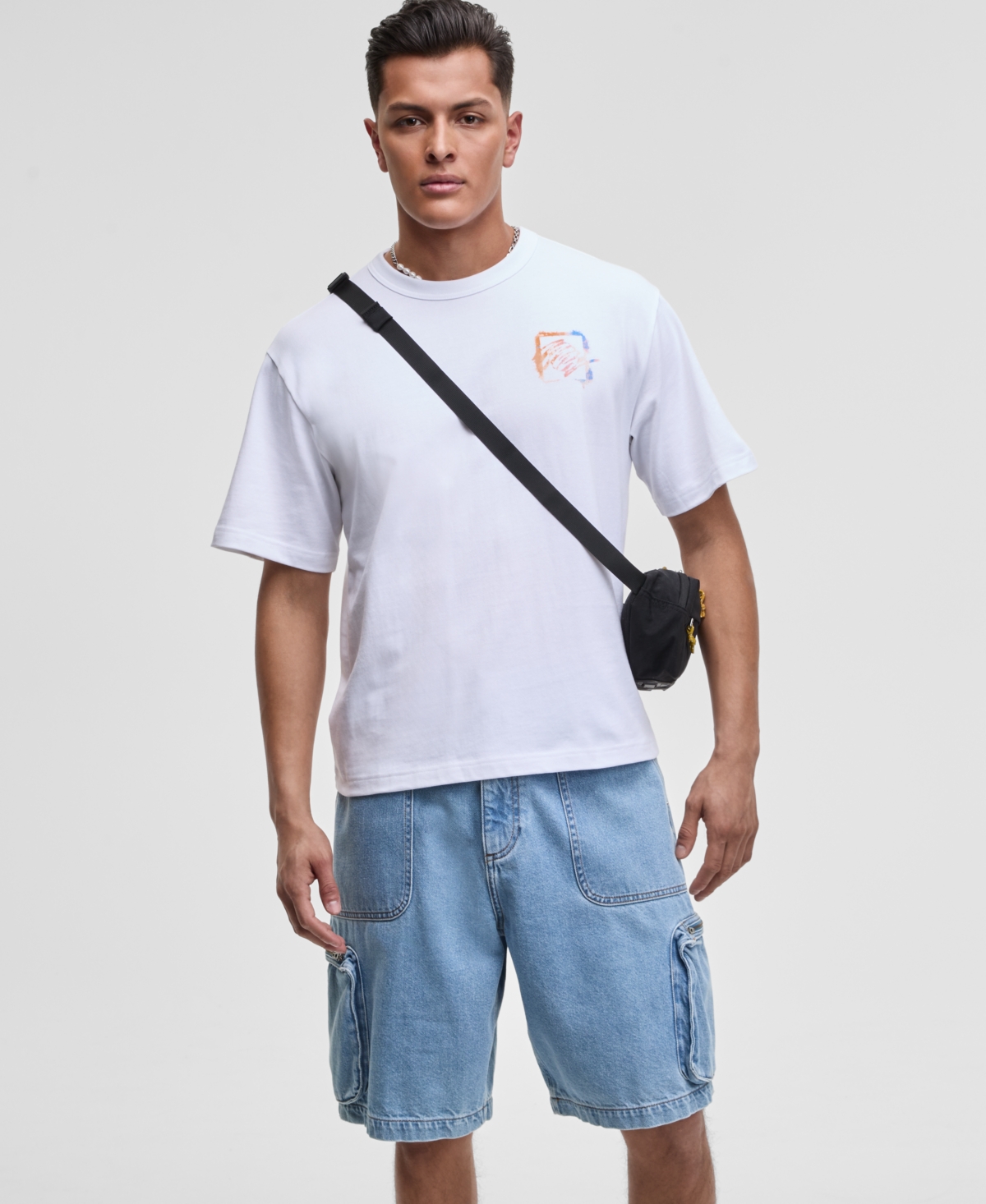 Men's Twofer Relaxed-Fit Graphic T-Shirt, Exclusively at Macy's - Bright White