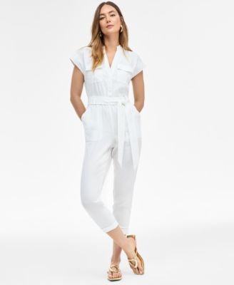 I.N.C. International Concepts - Women's Belted Cap-Sleeve Jumpsuit