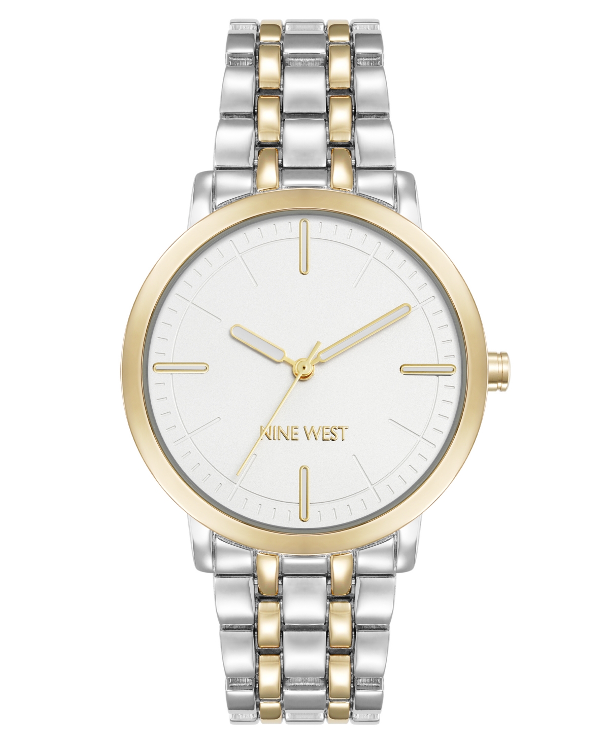 Women's Quartz White and Two-Tone Metal Alloy Bracelet Watch, 36mm - Silver-Tone, Gold-Tone