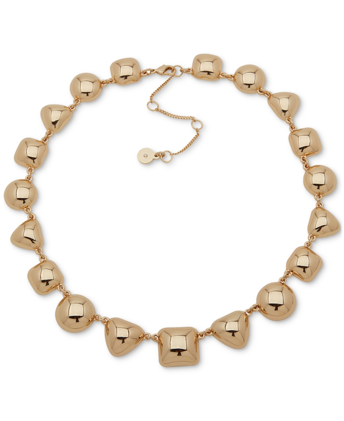 Shop Dkny Gold-tone Puffy Geometric Collar Necklace, 16" + 3" Extender