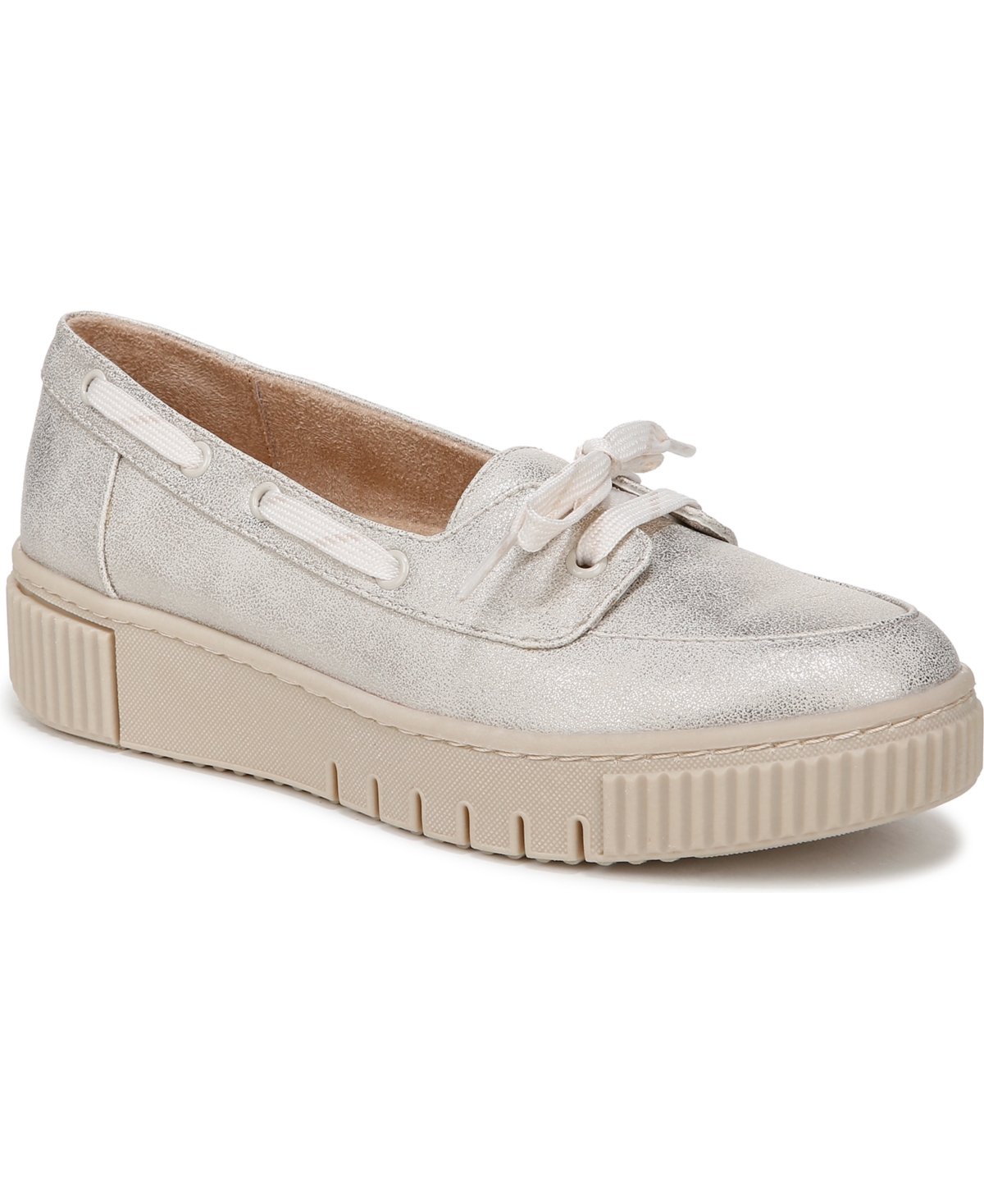 Soul Naturalizer Tia Boat Shoe In Light Gold Metallic Faux Leather