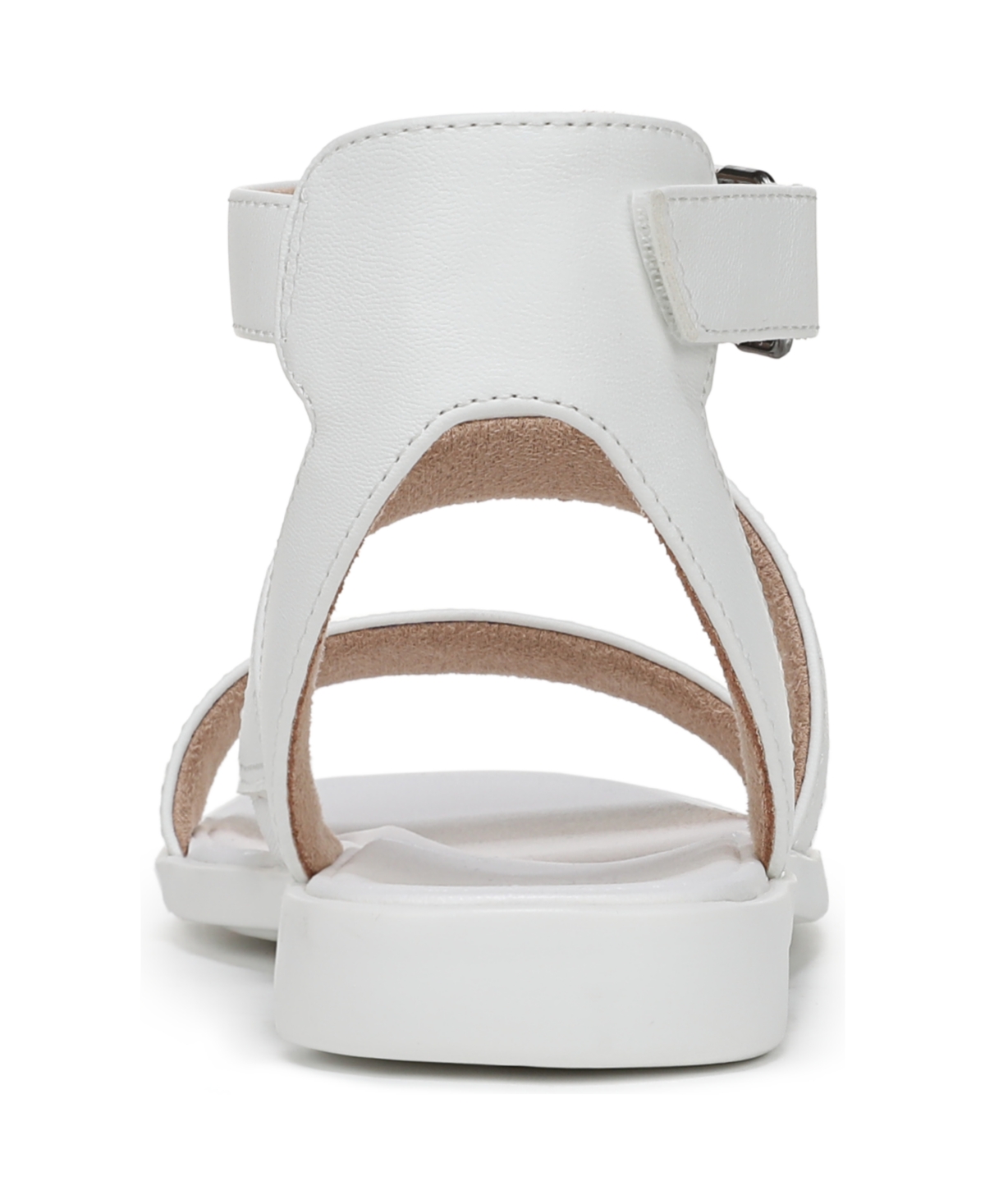 Shop Soul Naturalizer Women's Fiesta Ankle Strap Footbed Flat Sandals In White Faux Leather