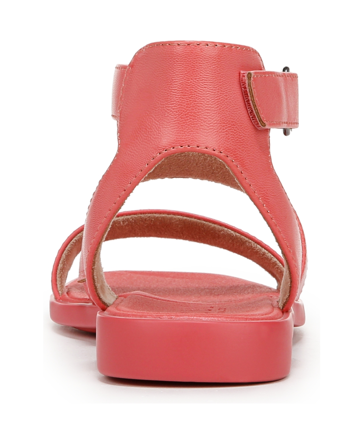 Shop Soul Naturalizer Women's Fiesta Ankle Strap Footbed Flat Sandals In Coral Faux Leather