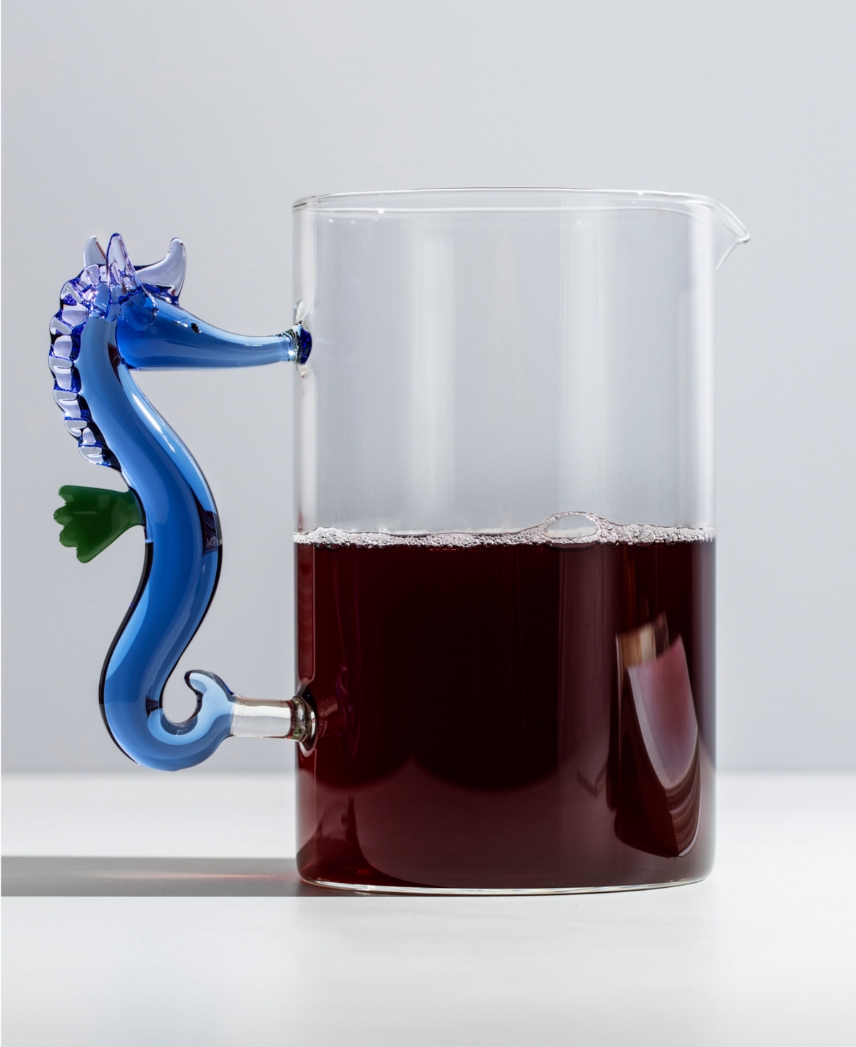 Ichendorf Marine Garden Seahorse Glass Jug, 50.7 Oz. In Blue
