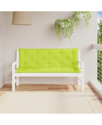 Garden Bench Cushions 2 pcs Bright Green 59.1"x19.7"x2.8" Oxford Fabric